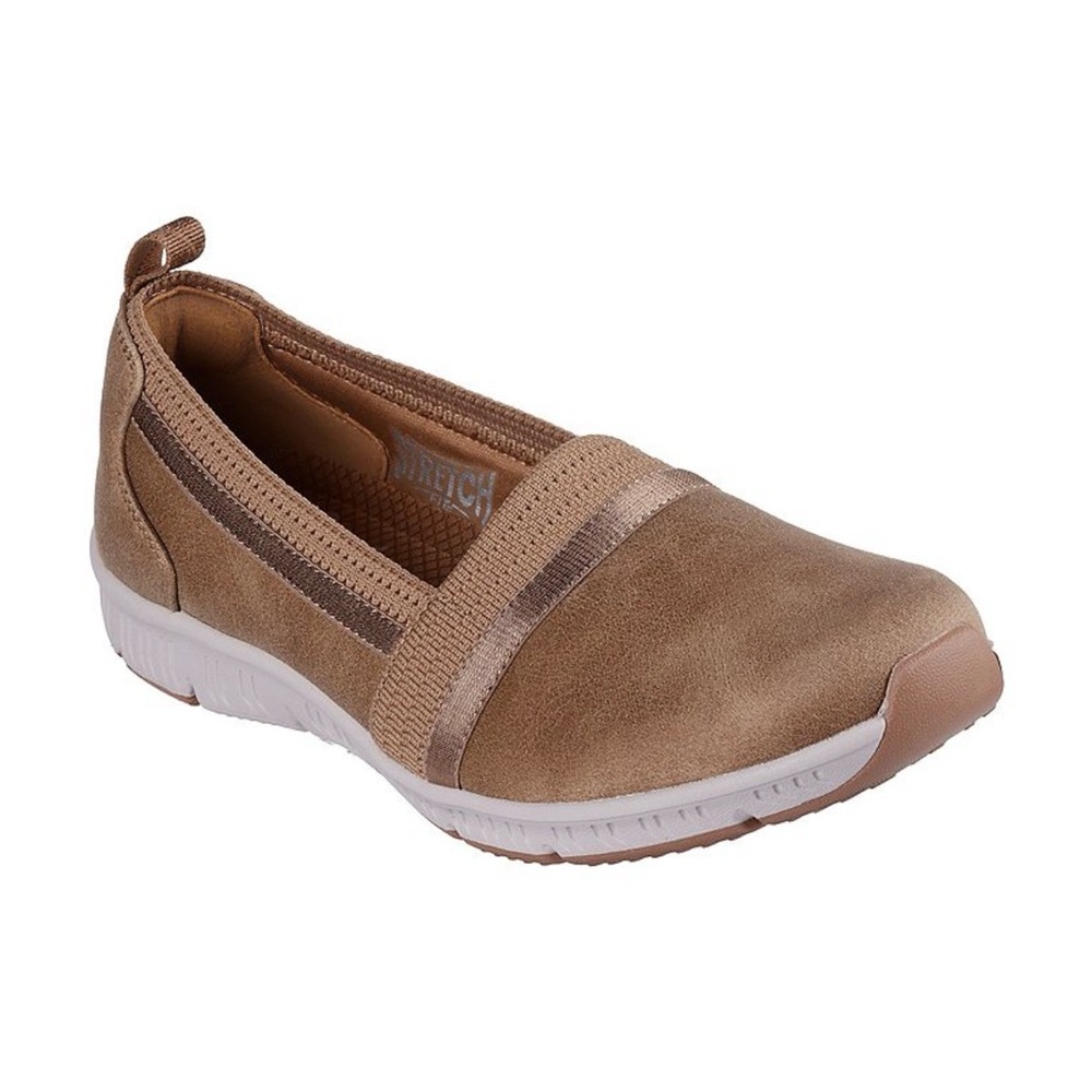 Skechers Tan BeCool Classy Step Slip-On Women's Flats